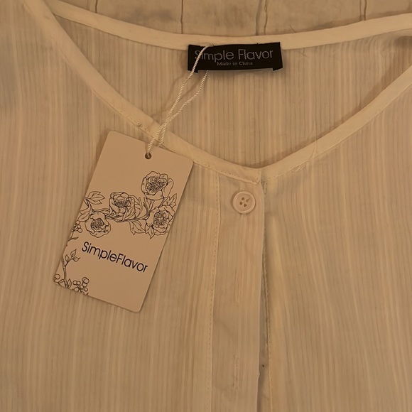 White button front peasant blouse - Picture 2 of 4